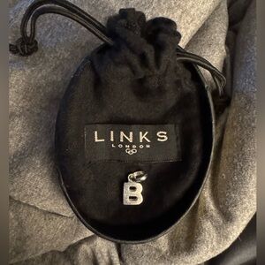 Links of London Black Jewelry Pouch with Silver Charm